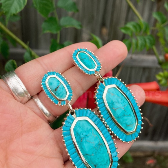 Kendra Scott Luxe Kaki Earrings in Turquoise - Picture 5 of 5